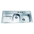 Dawn Kitchen & Bath Products Inc Dawn Kitchen & Bath CH366 45.88 in. L Top Mount Double Bowl With Work Space On Left - 20 Gauge CH366